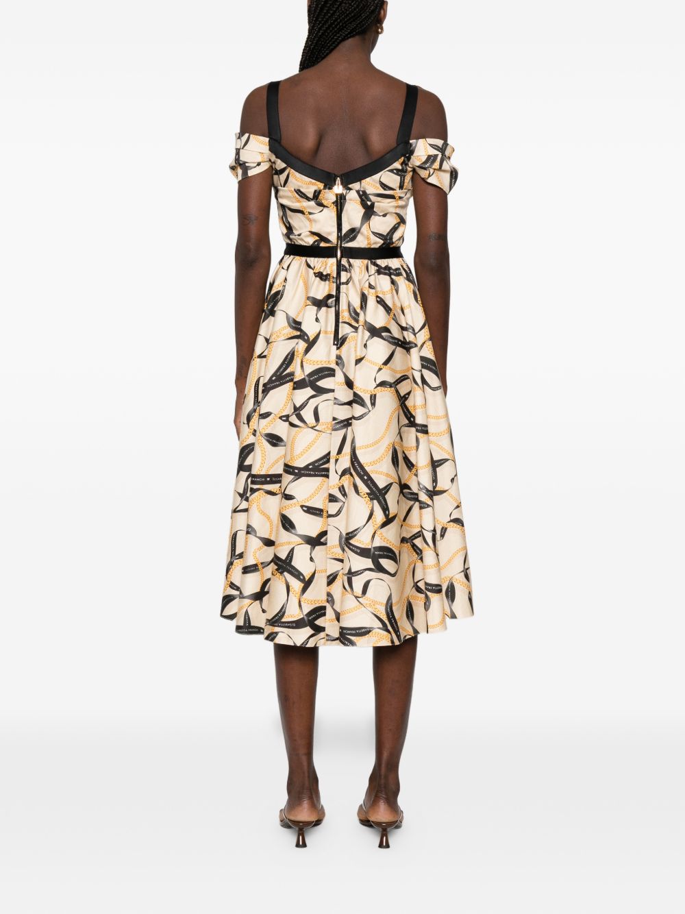 Elisabetta Franchi Women's Printed Cotton Midi Dress