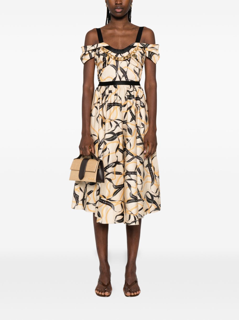 Elisabetta Franchi Women's Printed Cotton Midi Dress