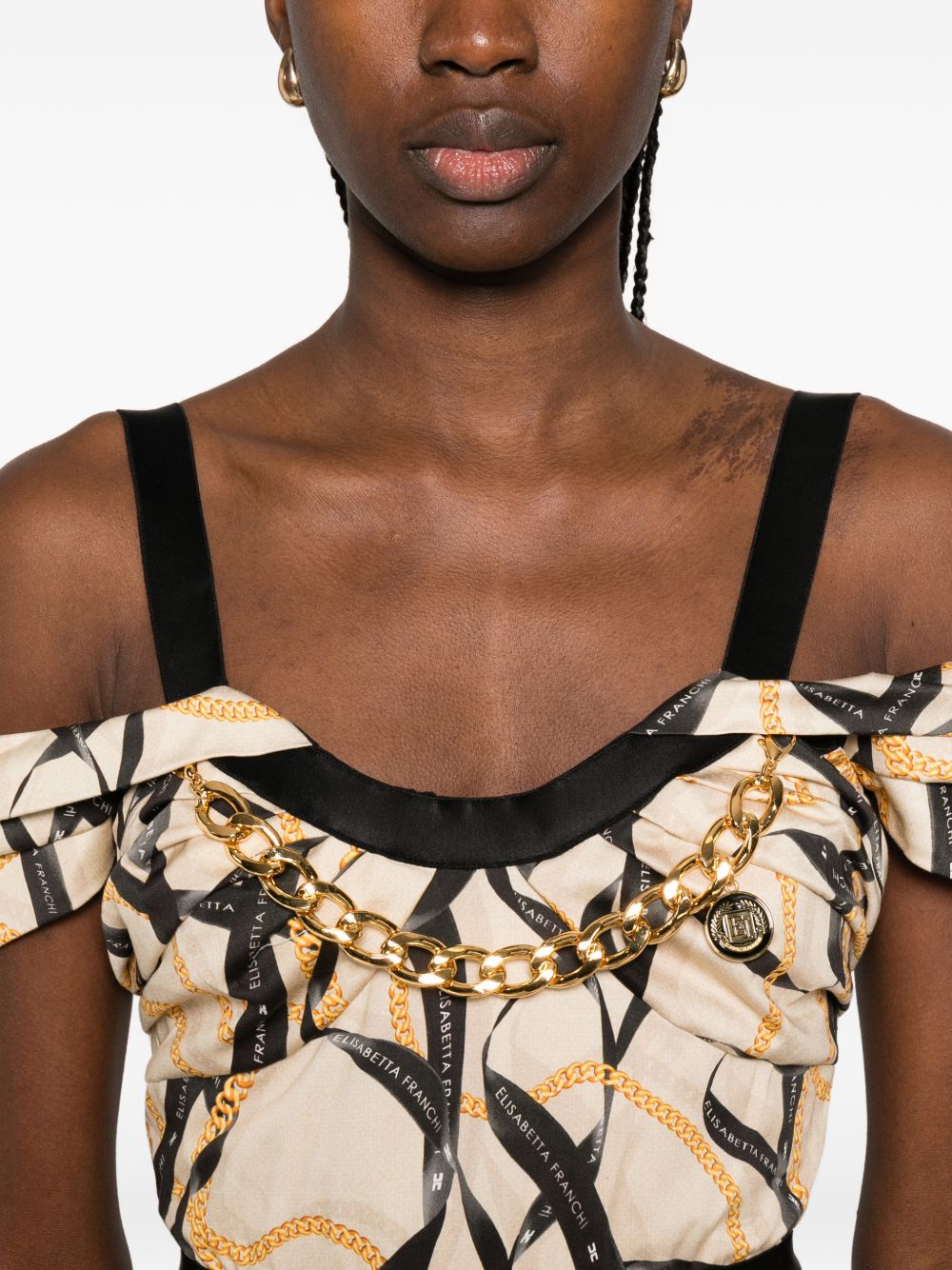 Elisabetta Franchi Women's Printed Cotton Midi Dress