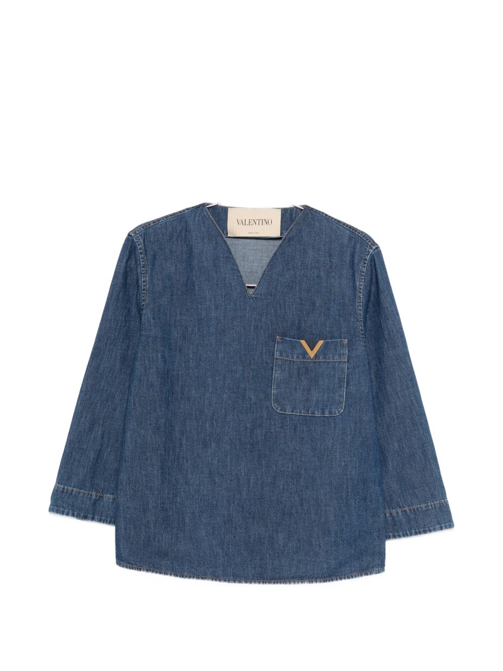 Valentino Women's Vlogo Signature Denim Blouse