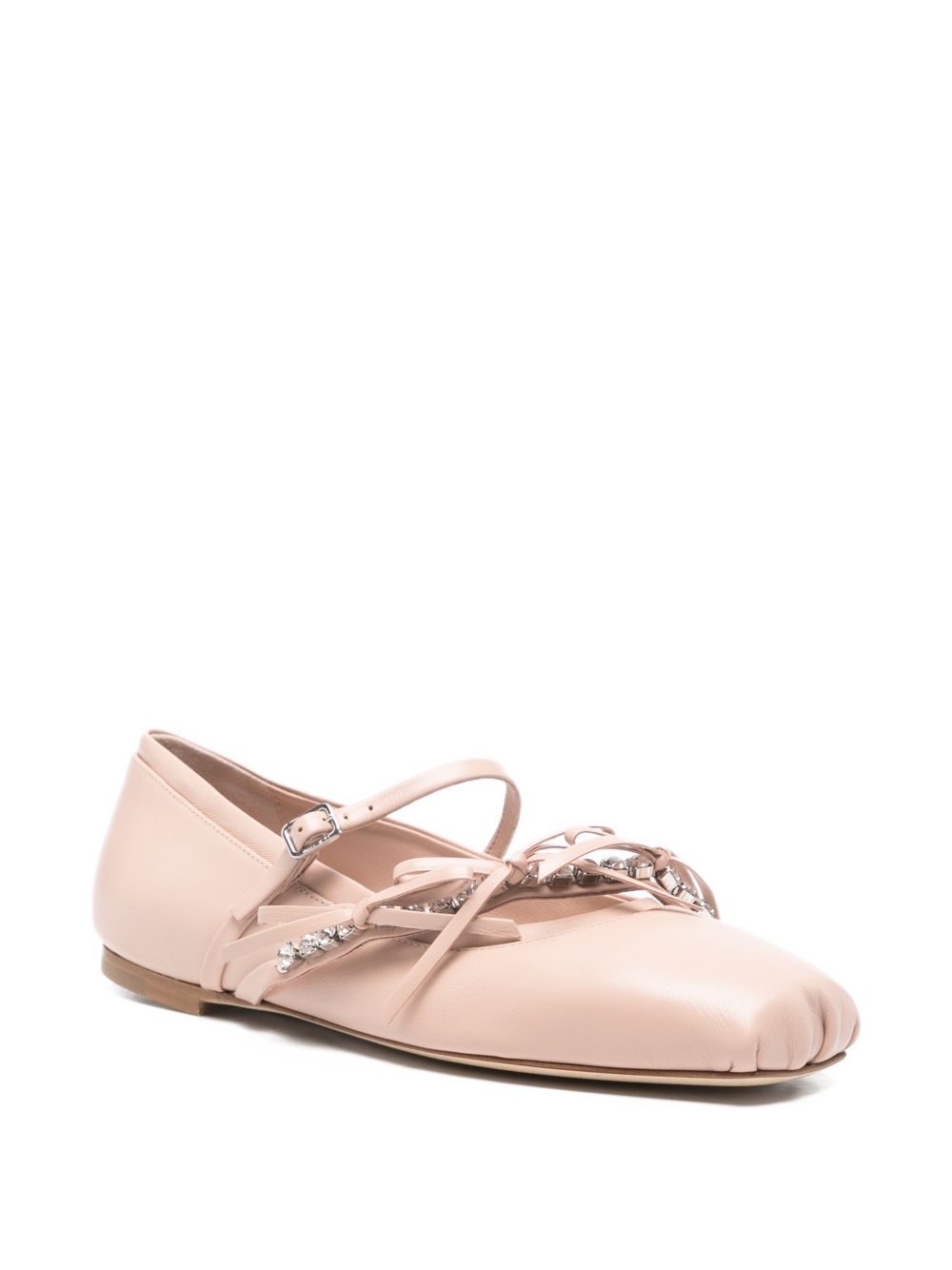 Jimmy Choo Women's Loli Pink Leather Ballerina Flats.