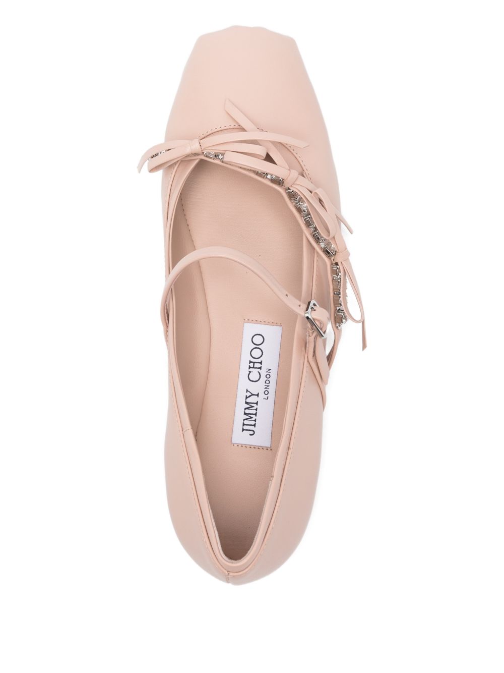 Jimmy Choo Women's Loli Pink Leather Ballerina Flats.