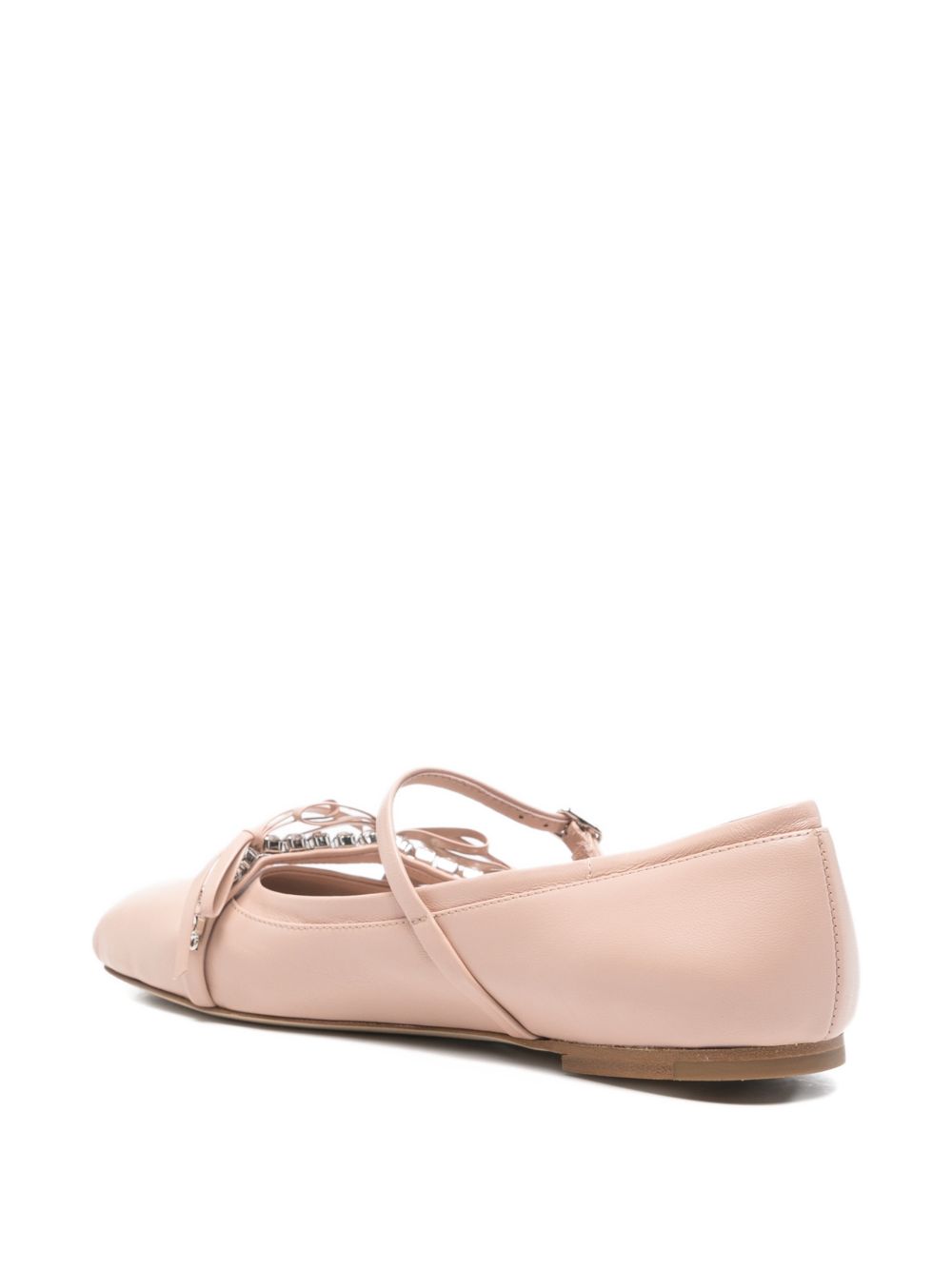Jimmy Choo Women's Loli Pink Leather Ballerina Flats.