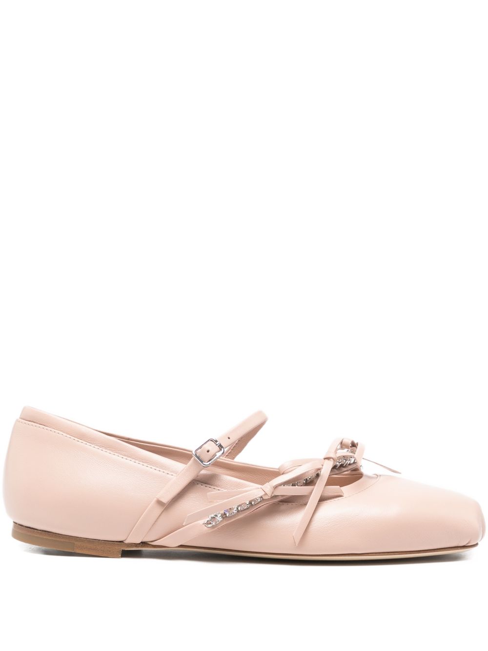 Jimmy Choo Women's Loli Pink Leather Ballerina Flats.