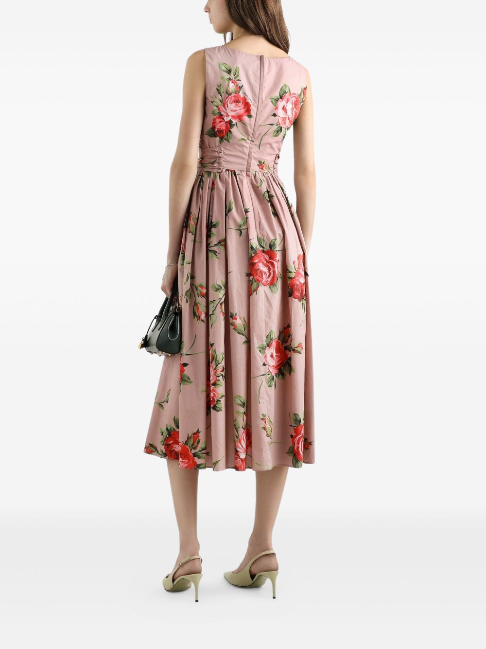 Dolce & Gabbana Women's-Rose Bouquet Print Cotton Dress
