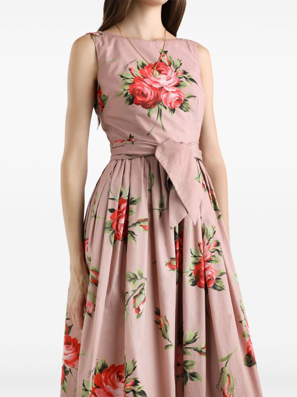 Dolce & Gabbana Women's-Rose Bouquet Print Cotton Dress