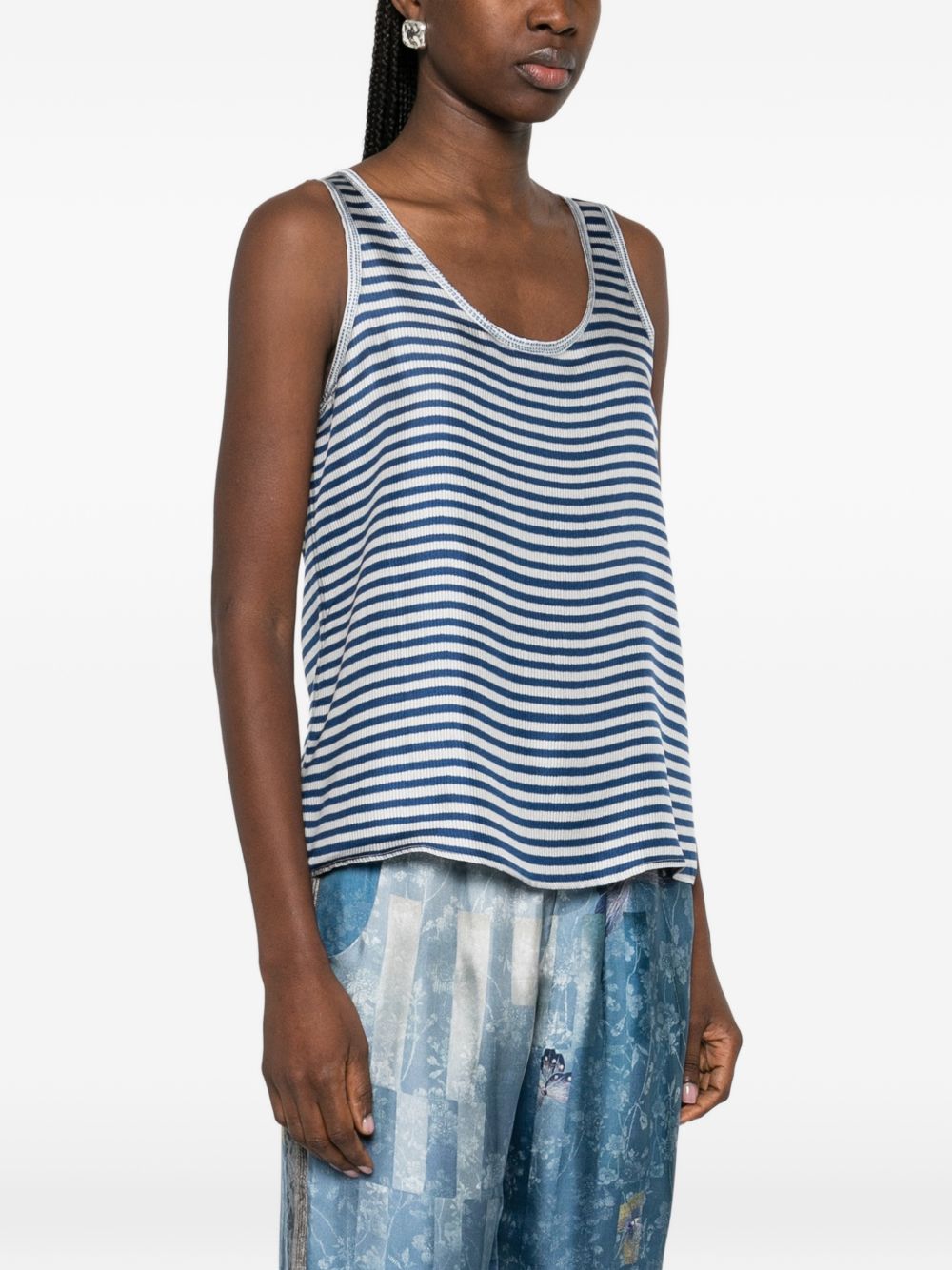 Pierre Louis Mascia Women's Striped Silk Tank Top