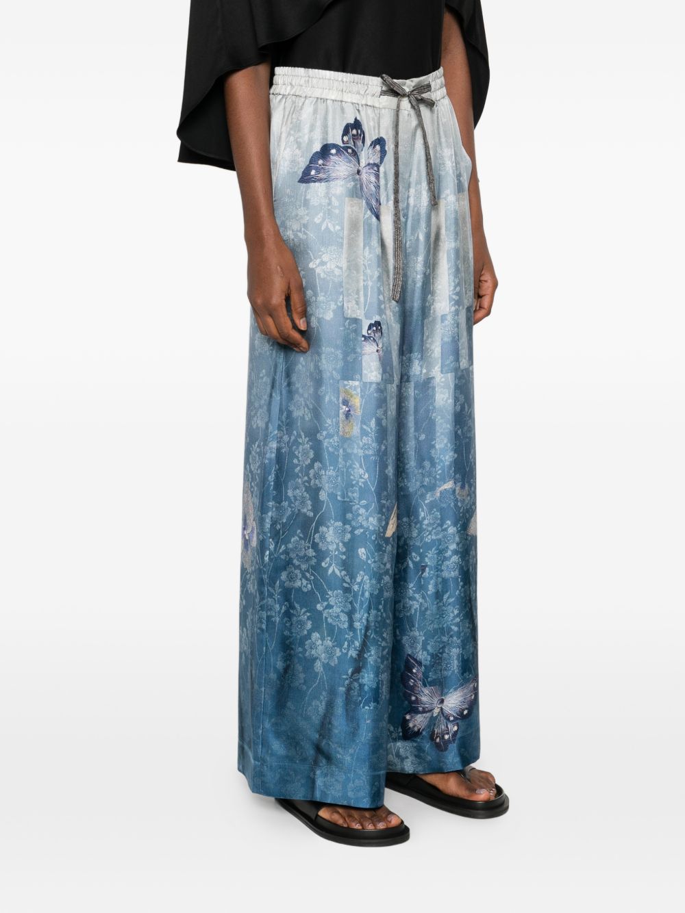Pierre Louis Mascia Women's Printed Silk Trousers