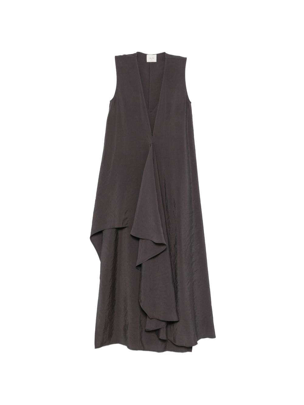 Alysi Women's V-Neck Sleeveless Ruffle Detail Long Dress