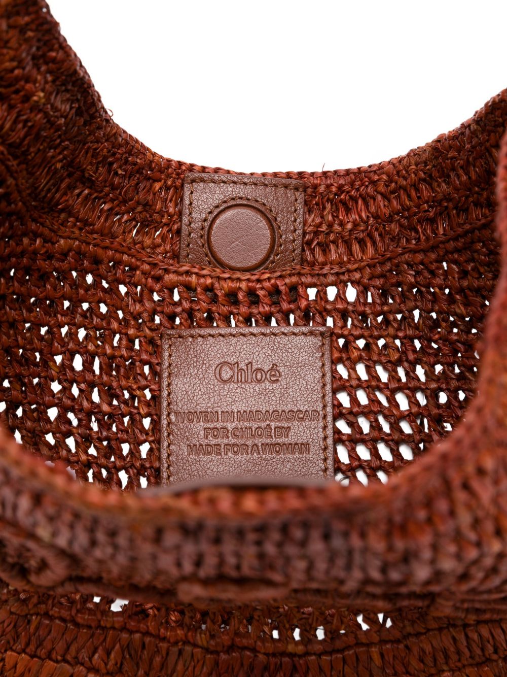 Chloã© Summer Banana Raffia Hobo Bag