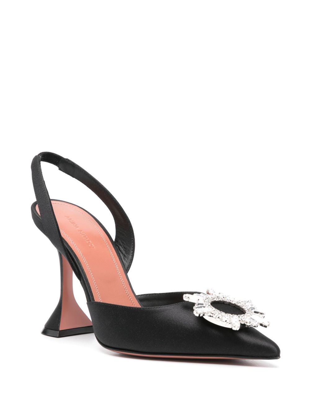 Amina Muaddi Women's Begum Sling 95 Black Satin