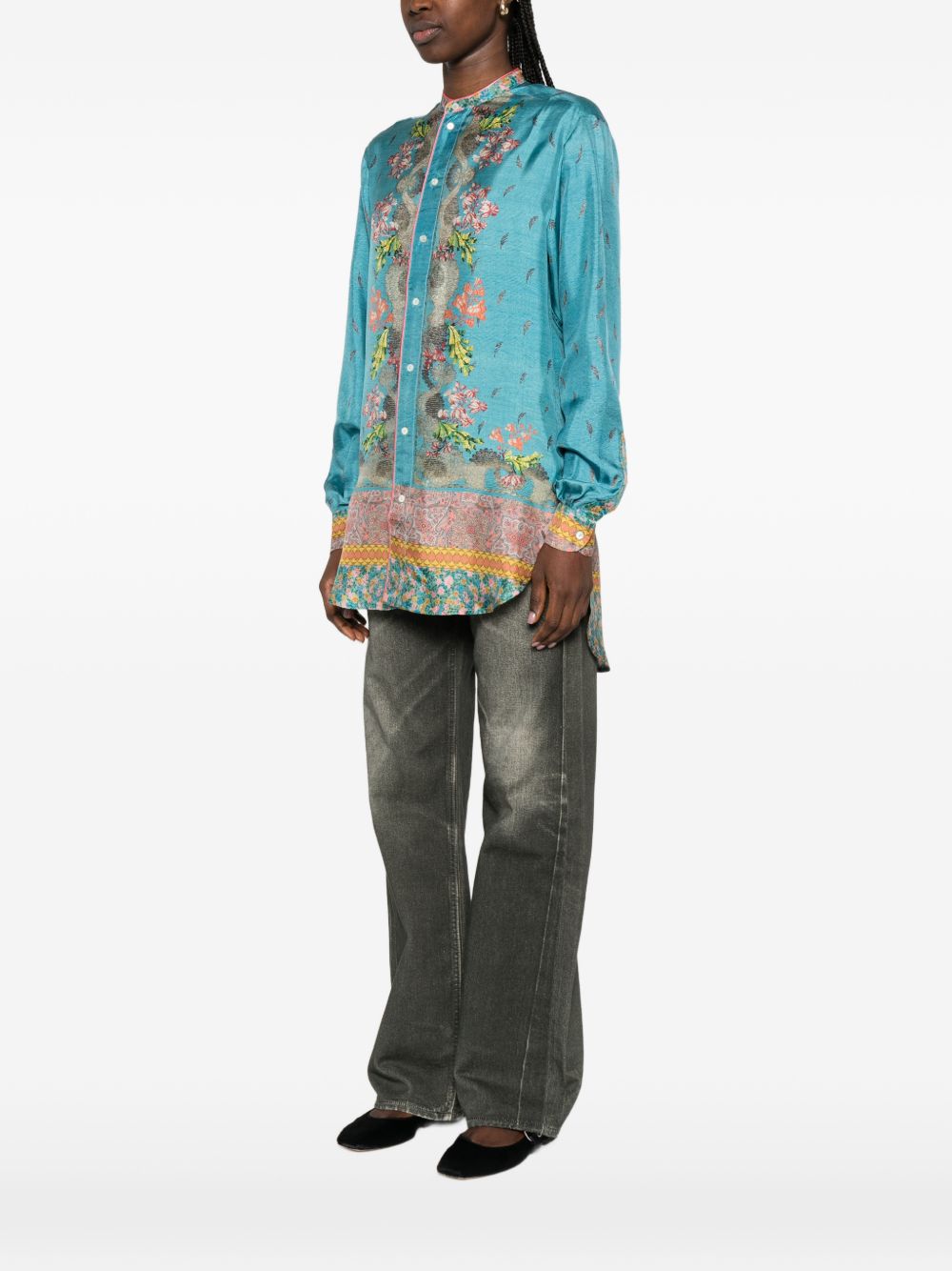Pierre Louis Mascia Women's Printed Silk Shirt