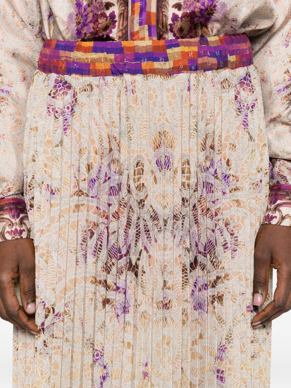 Pierre Louis Mascia Women's Printed Silk Skirt