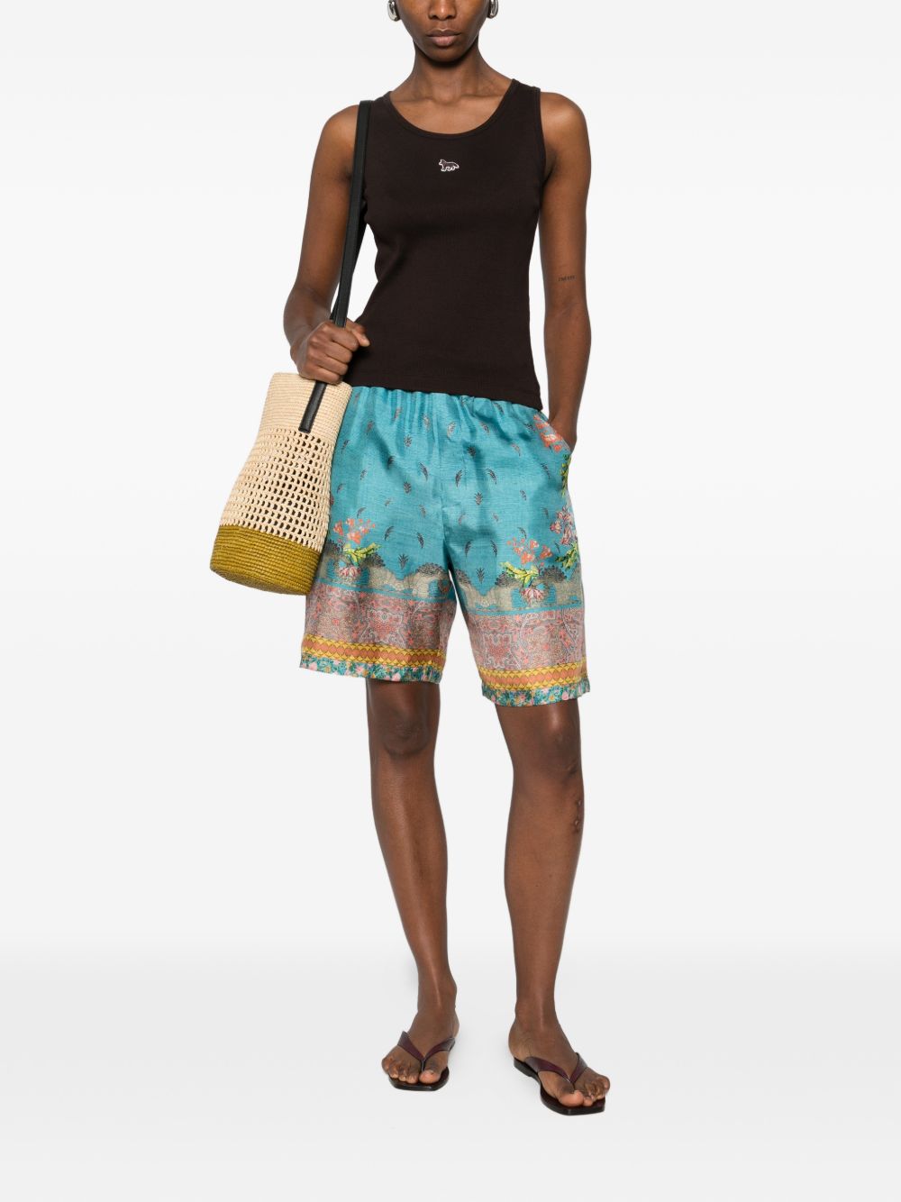 Pierre Louis Mascia Women's Printed Silk Shorts
