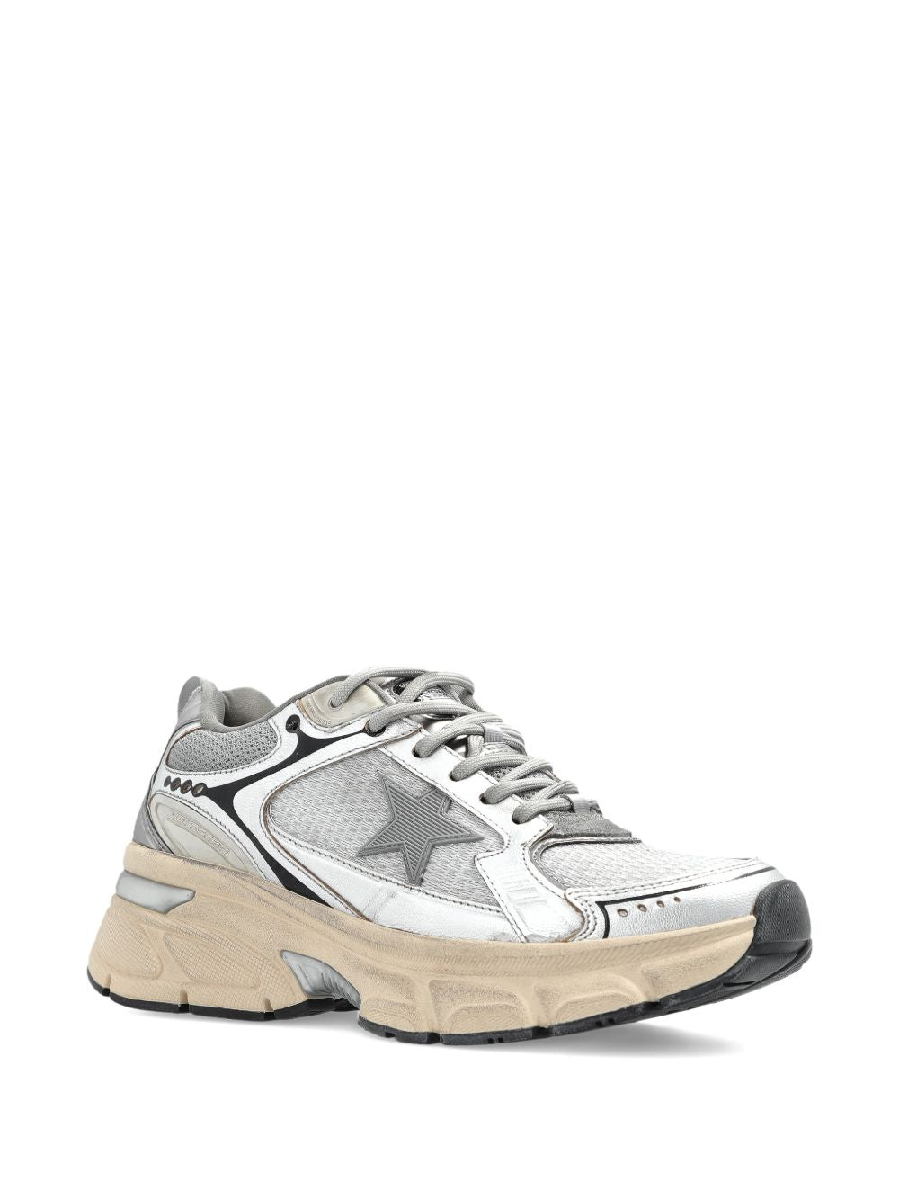 Golden Goose Women's Lightstar Men's In Grey Mesh Sneakers