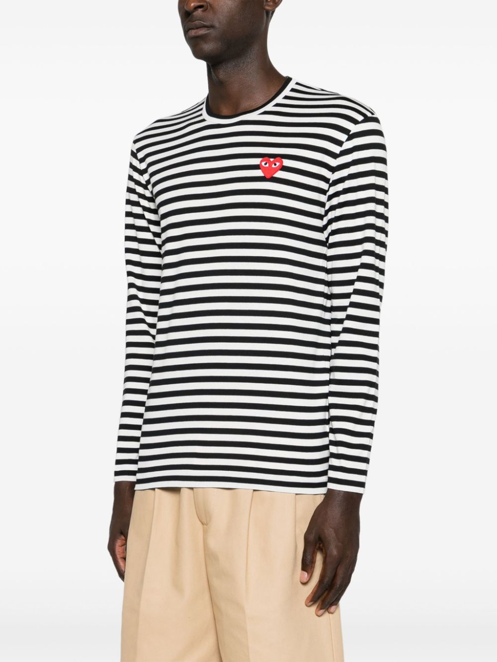 Comme Des Garã§Ons Striped Cotton T-Shirt