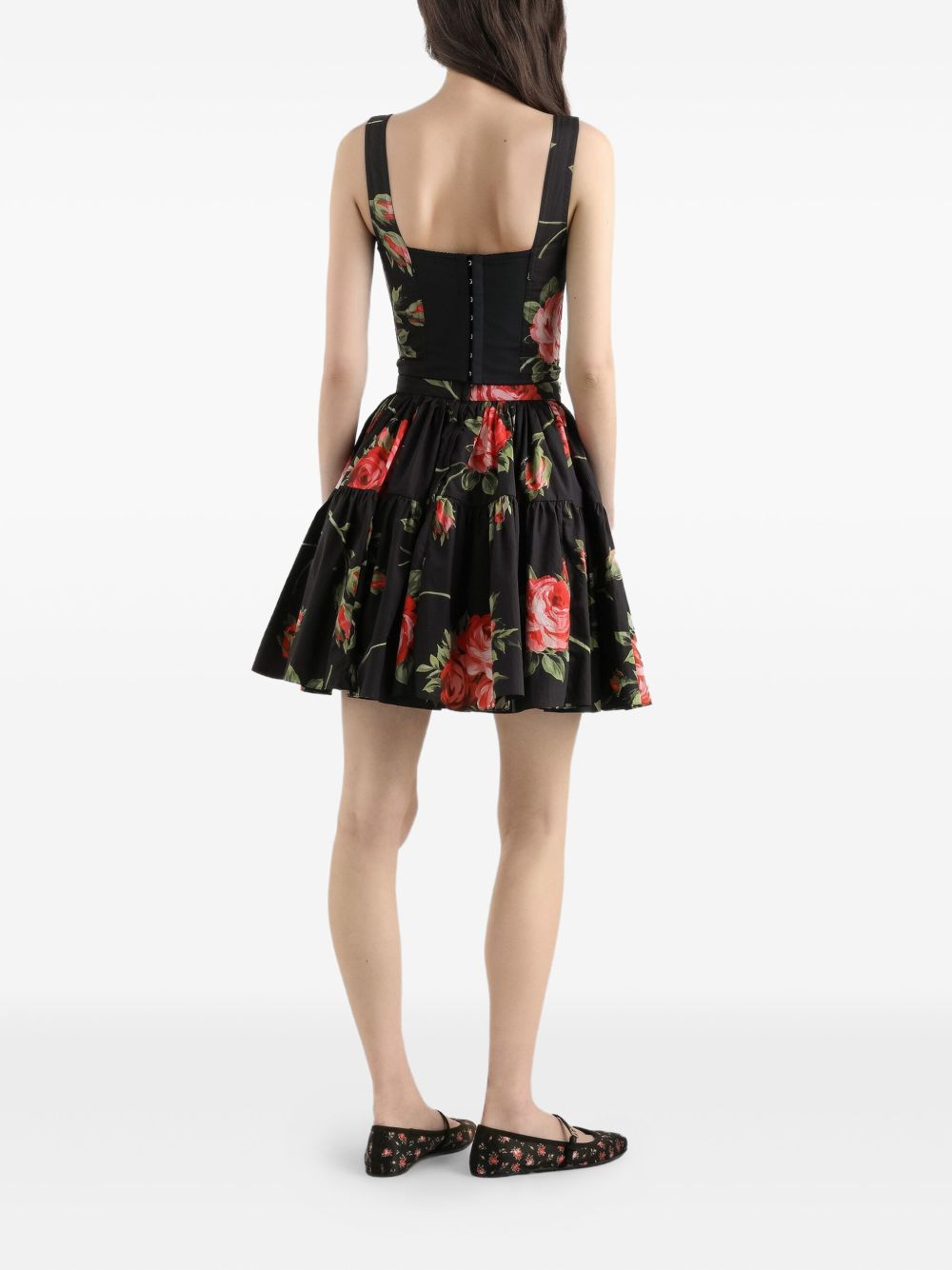 Dolce & Gabbana Women's Roses Bouquet Print Bustier Top