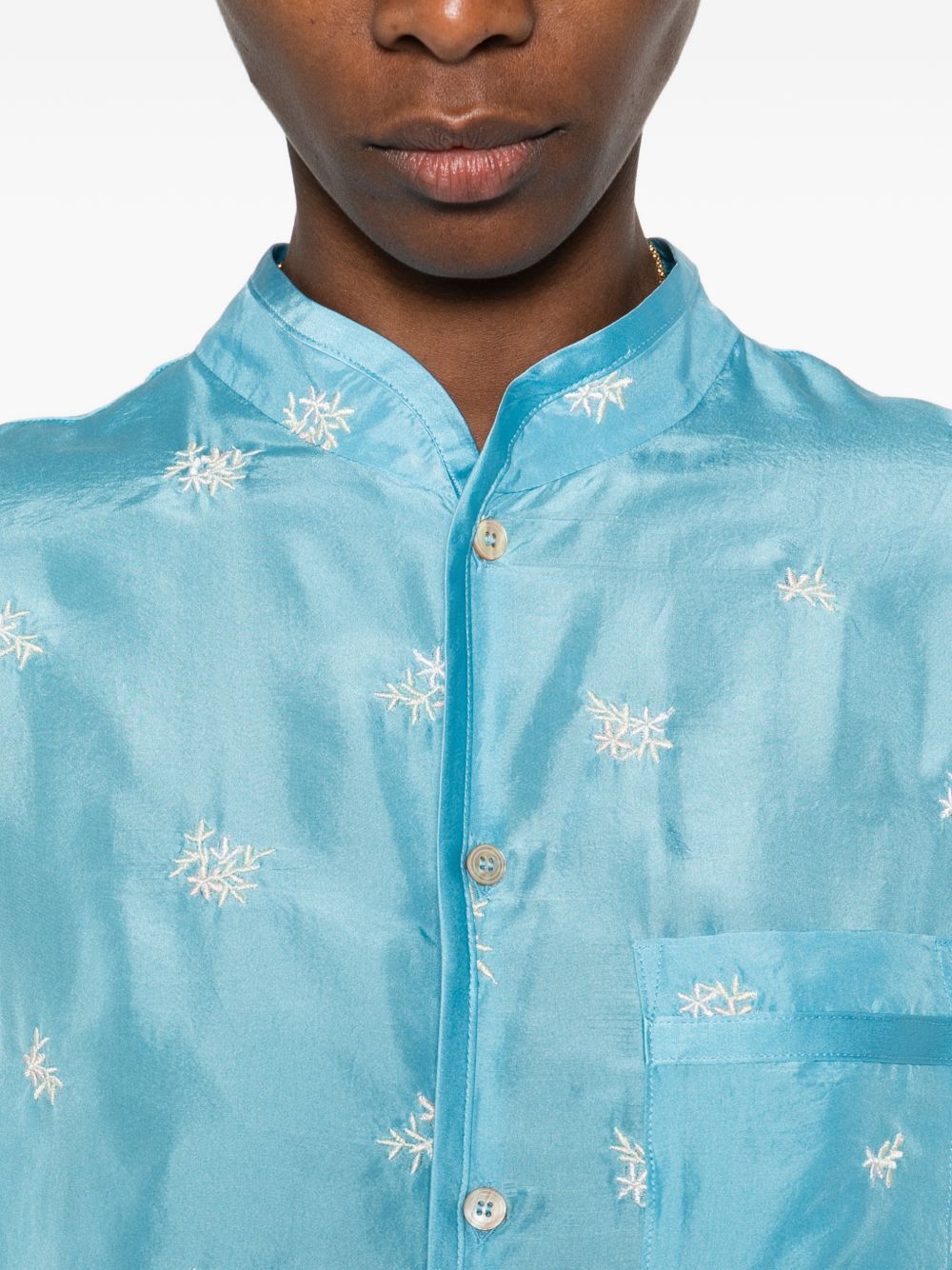 Forte Forte Women's Embroidered Silk Shirt