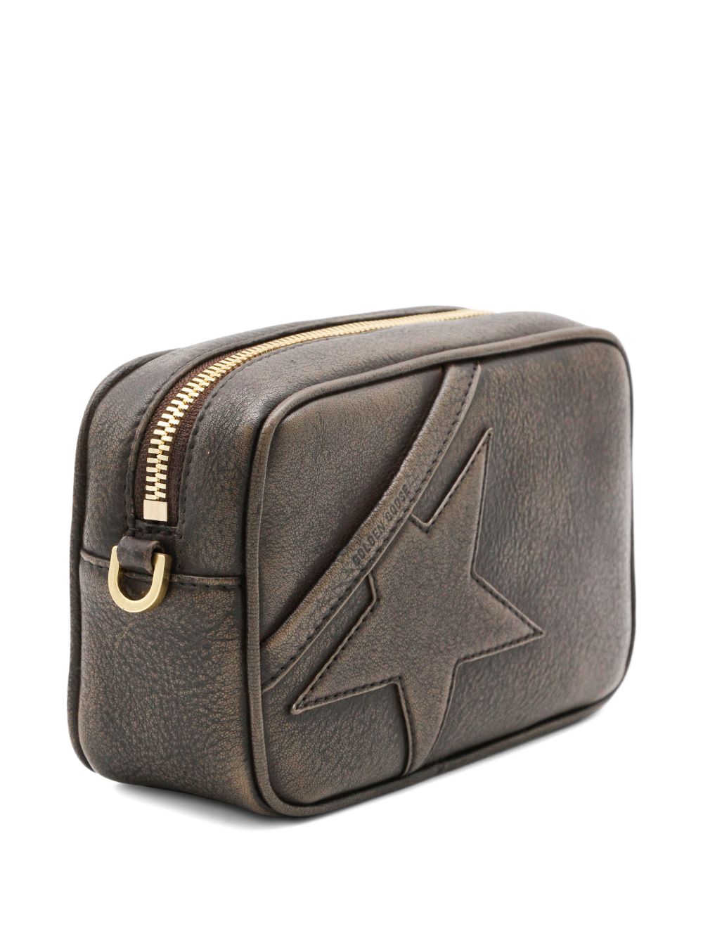 Golden Goose Women's Mini Star Bag In Distressed Dark-Brown Leather With Tone-On-Tone Star