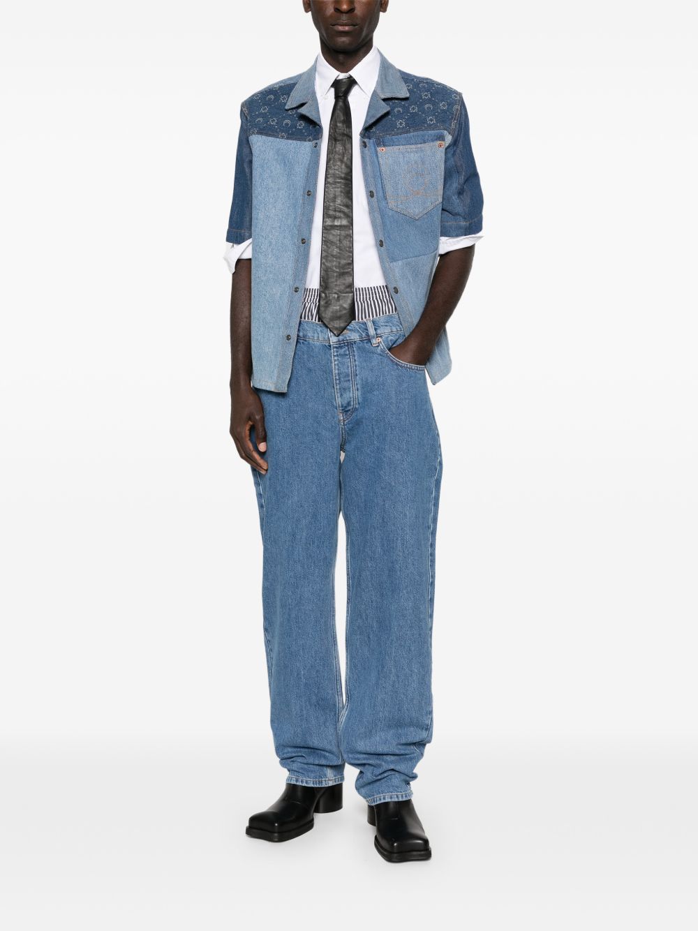 Marine Serre Men's Straight Leg Denim Jeans