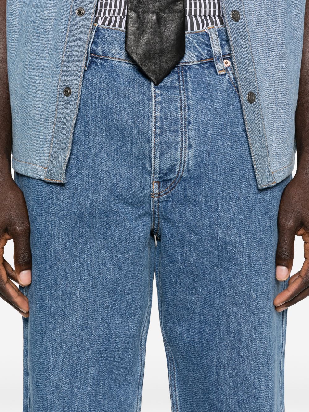 Marine Serre Men's Straight Leg Denim Jeans