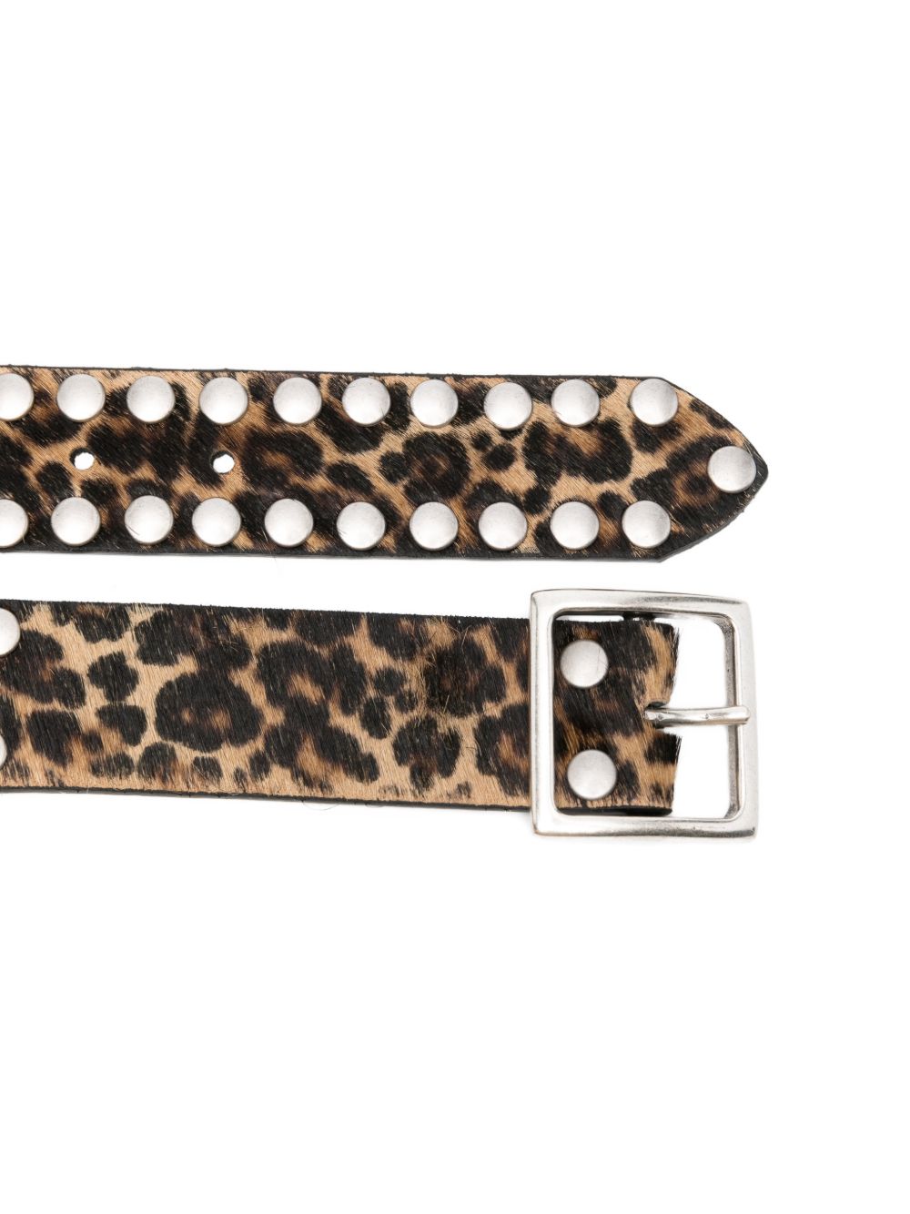 Golden Goose Women's Leopard-Pattern Studded Belt