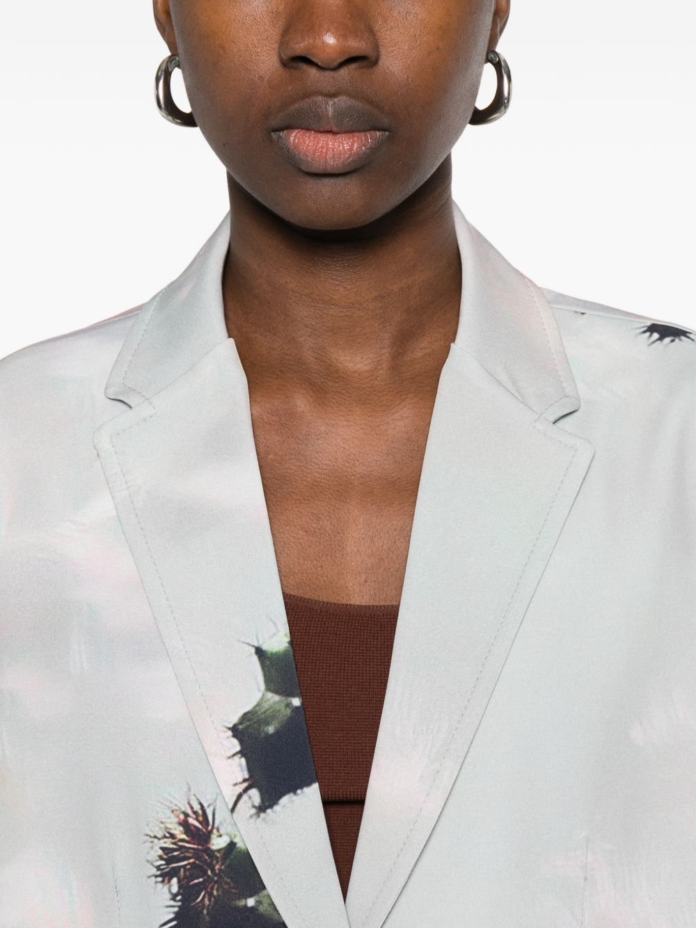 Sissiottostyle Women's Printed Single-Breasted Blazer Jacket