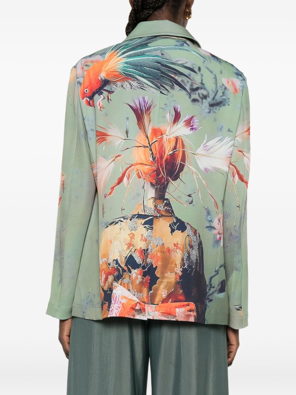 Sissiottostyle Women's Printed Single-Breasted Blazer Jacket