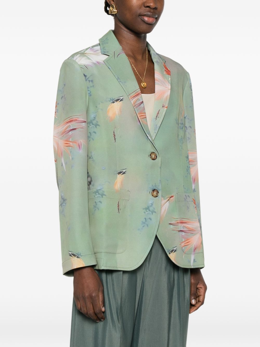 Sissiottostyle Women's Printed Single-Breasted Blazer Jacket