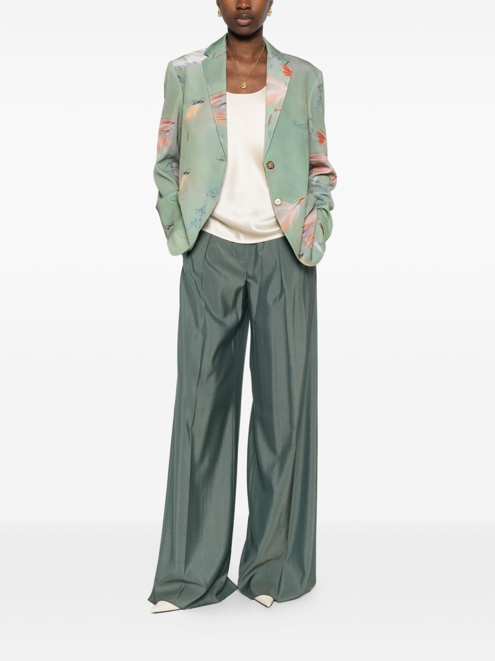 Sissiottostyle Women's Printed Single-Breasted Blazer Jacket