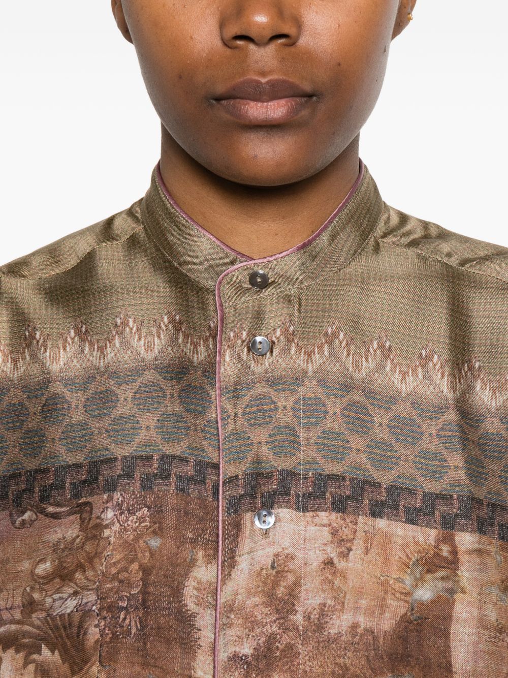 Pierre Louis Mascia Women's Printed Silk Shirt