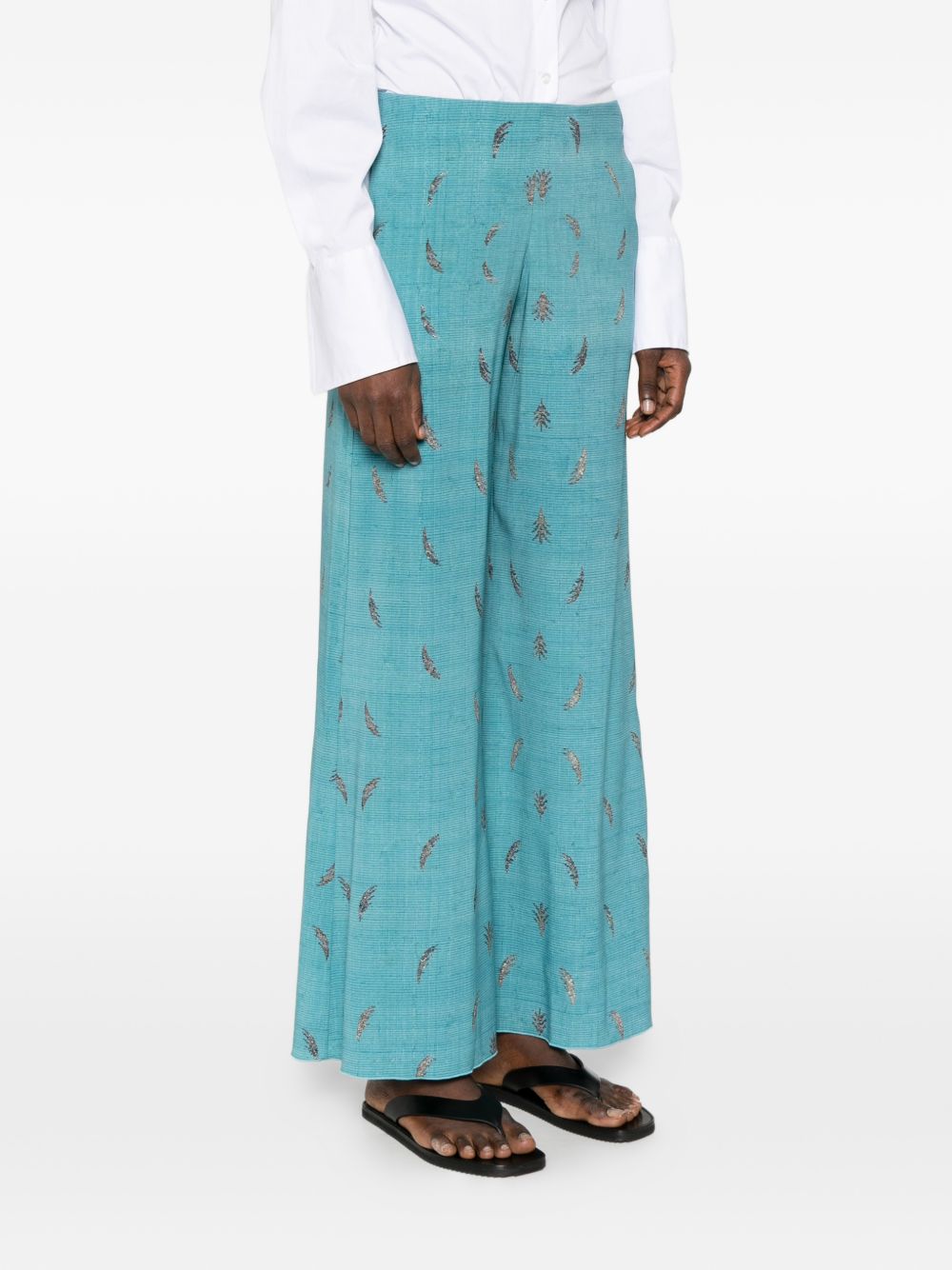 Pierre Louis Mascia Women's Printed Silk Trousers