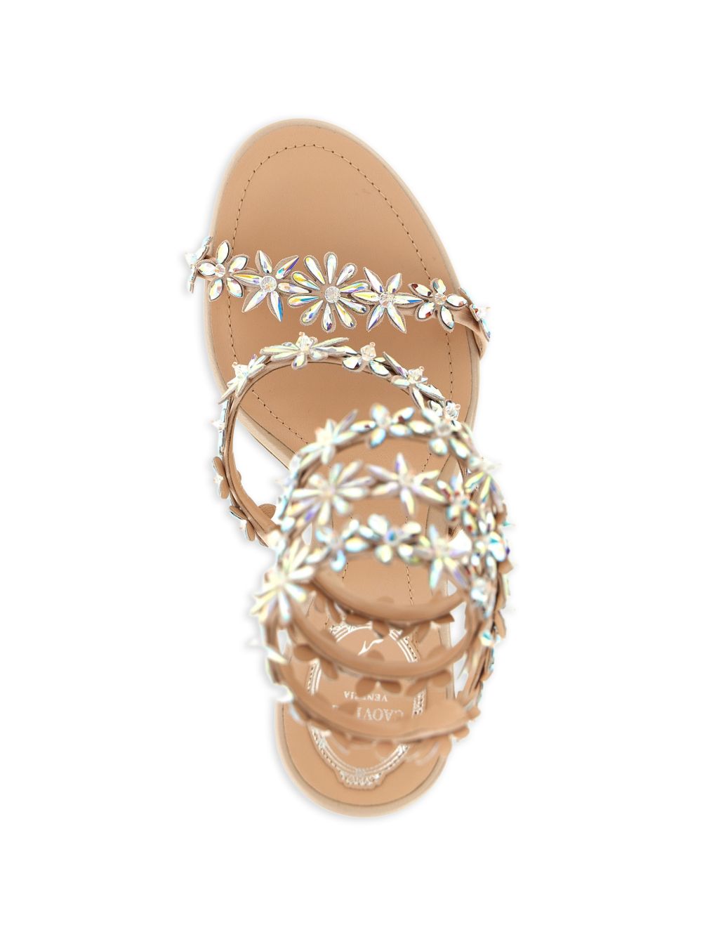 René Caovilla Women's Eva Floral Crystal Sandals
