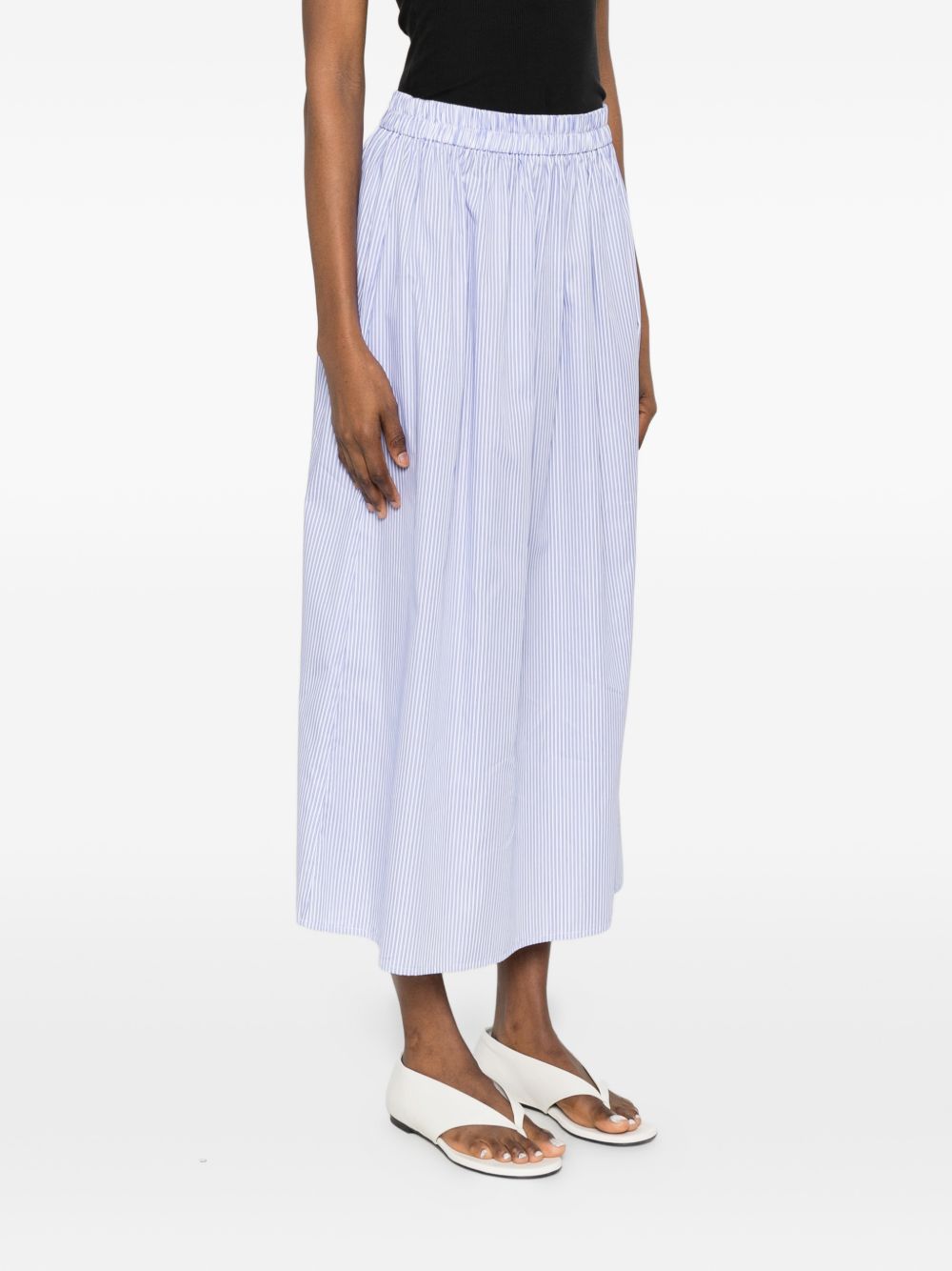Archivio '67 Women's A-Line Silhouette Striped Cotton Skirt