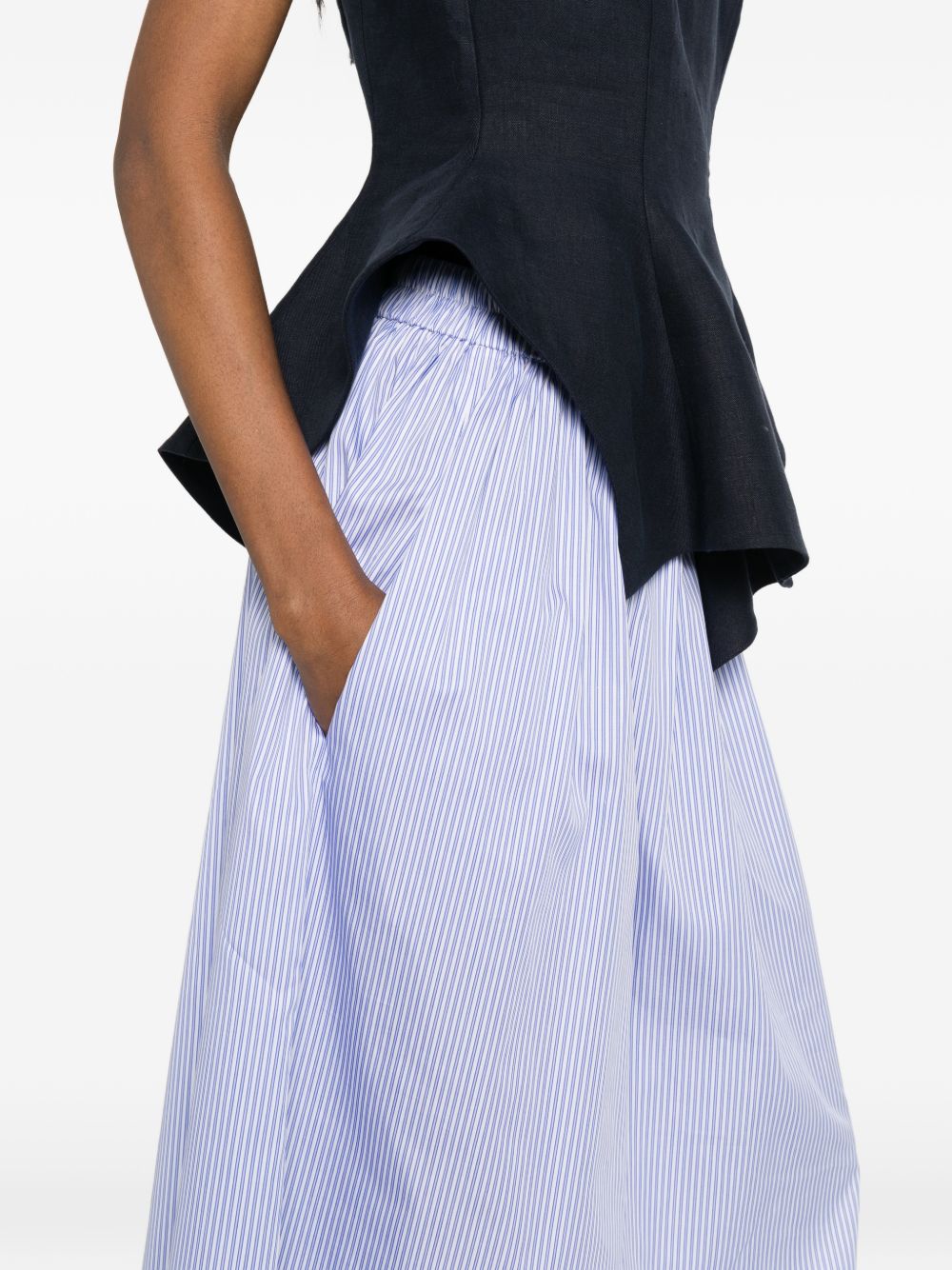 Archivio '67 Women's A-Line Silhouette Striped Cotton Skirt