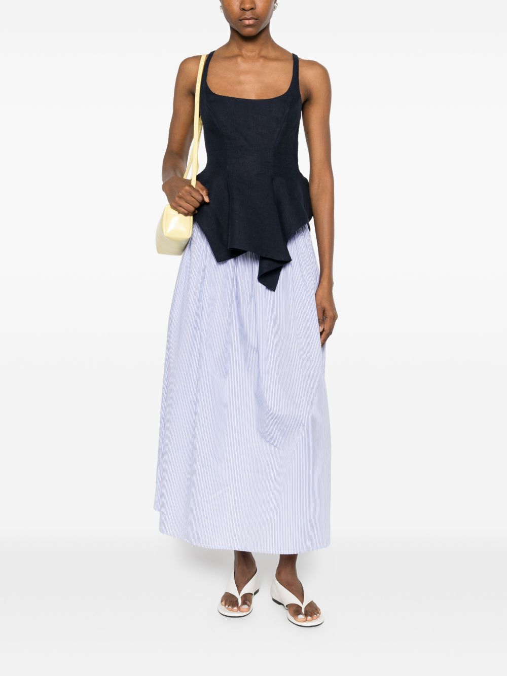 Archivio '67 Women's A-Line Silhouette Striped Cotton Skirt