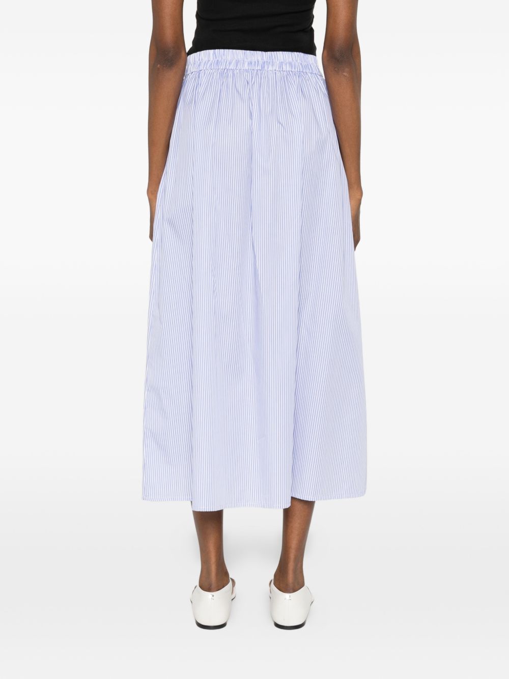 Archivio '67 Women's A-Line Silhouette Striped Cotton Skirt