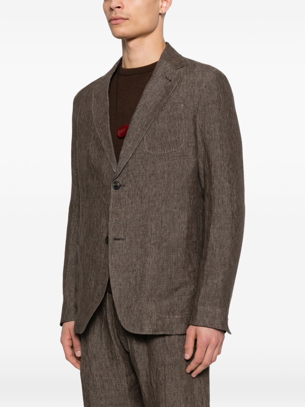 Emporio Armani Men's Linen Single-Breasted Blazer Jacket