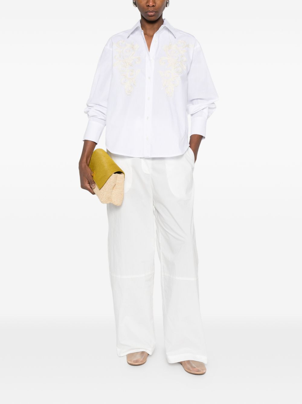 Ermanno Firenze Women's Embroidered Cotton Shirt