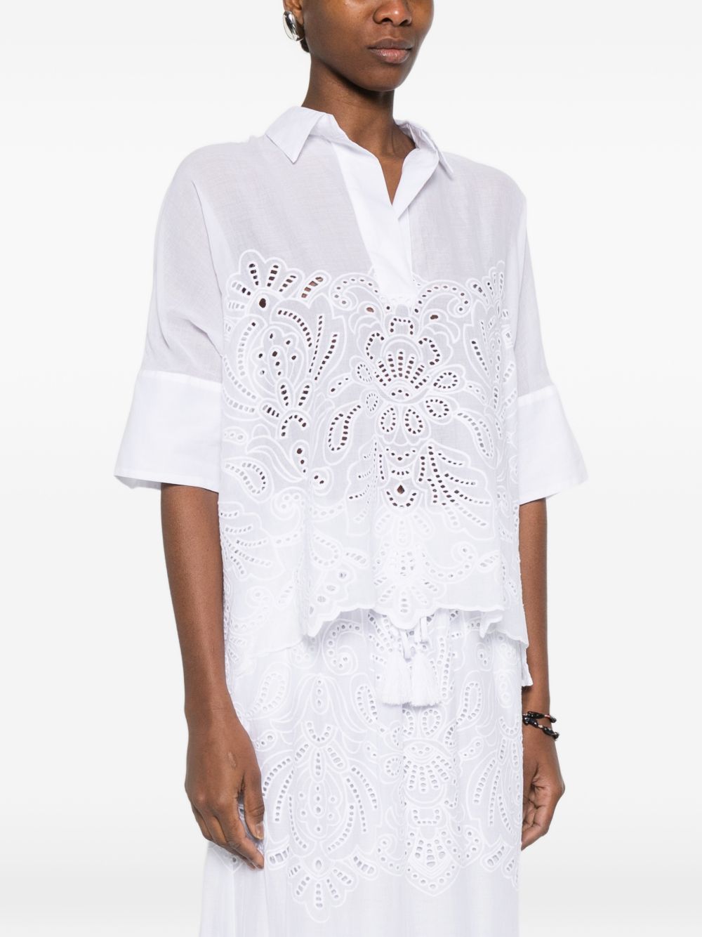 Ermanno Firenze Women's Embroidered Cotton Shirt