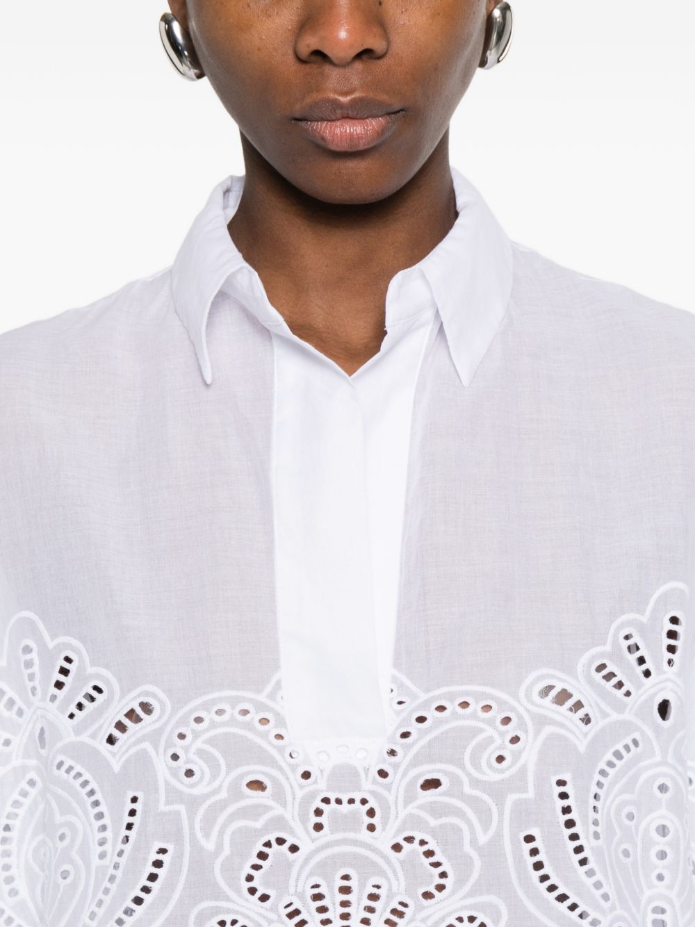 Ermanno Firenze Women's Embroidered Cotton Shirt