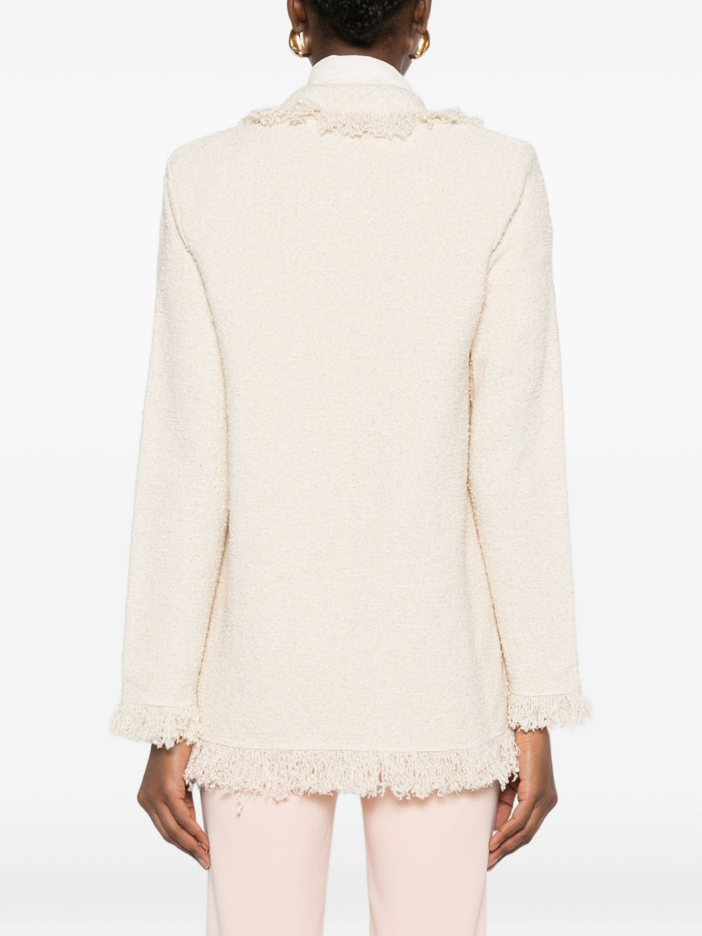 Elisabetta Franchi Women's V-Neck Patch Pockets Cotton Double-Breasted Jacket