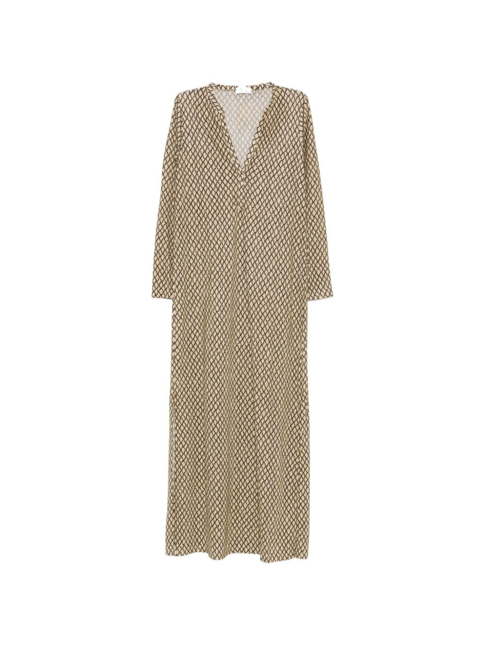 Siyu Women's V-Neck Long Sleeves Money Kaftan Dress