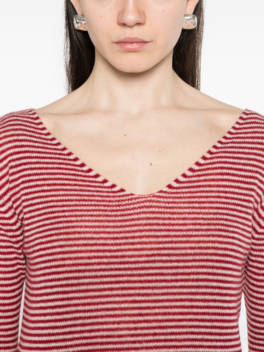 Beyou Women's V-Neck Long Sleeves Cashmere V-Necked Sweater