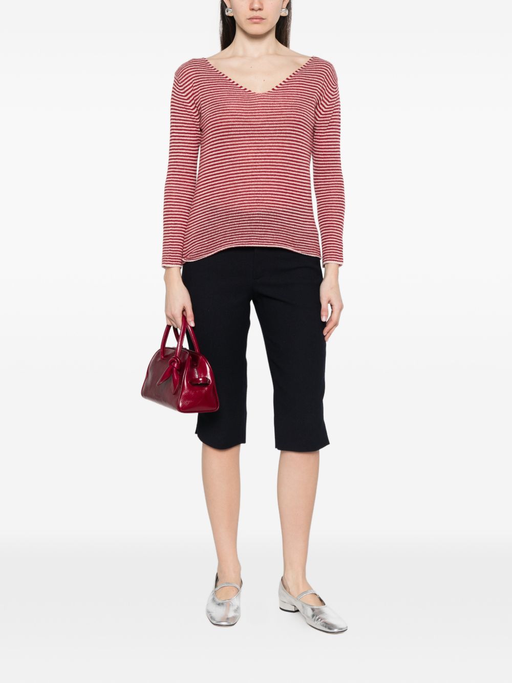 Beyou Women's V-Neck Long Sleeves Cashmere V-Necked Sweater