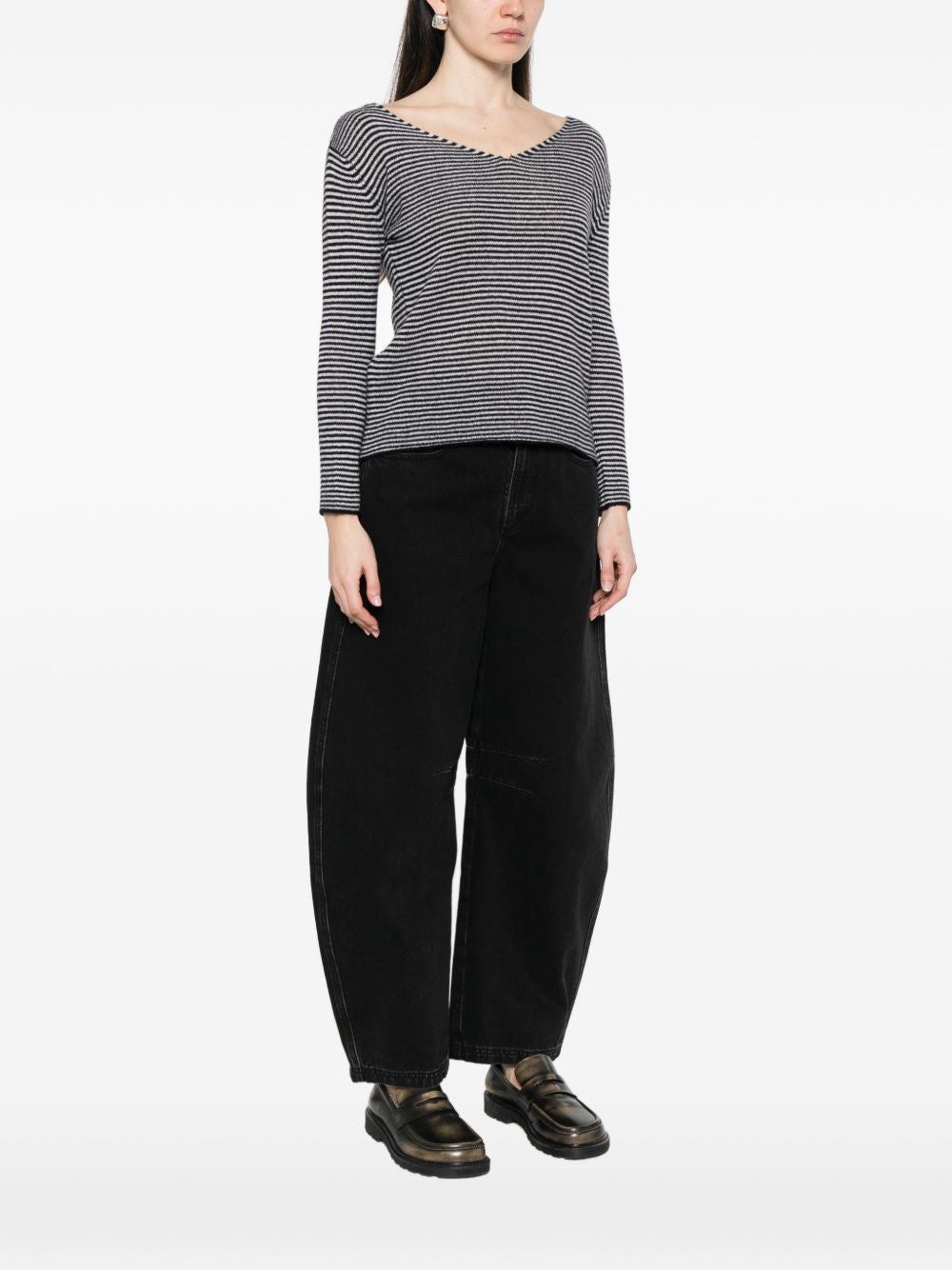 Beyou Women's V-Neck Long Sleeves Cashmere V-Necked Sweater