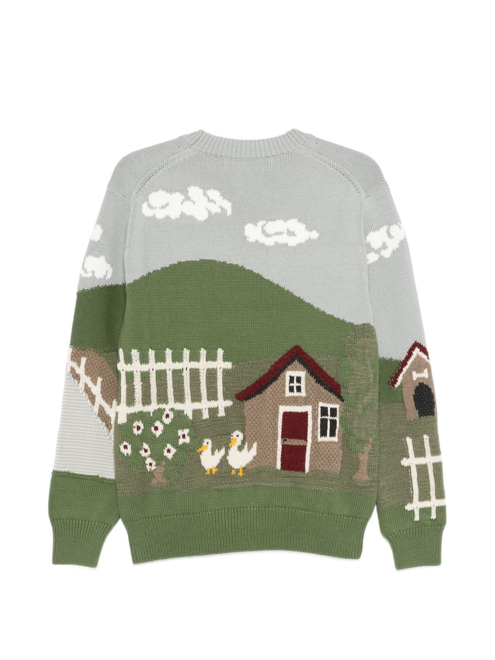 Junya Watanabe Men's Printed Cotton Crewneck Sweater