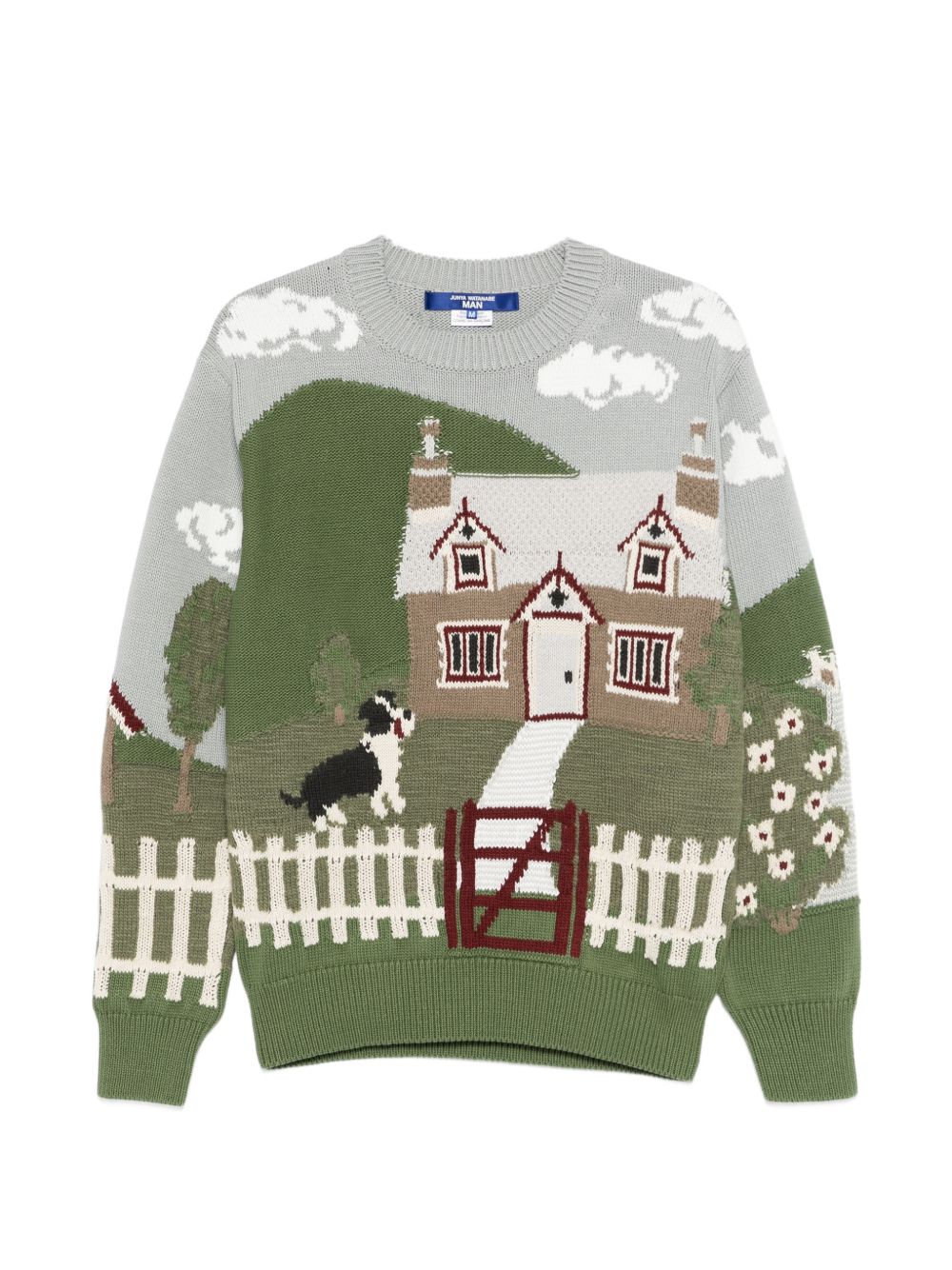 Junya Watanabe Men's Printed Cotton Crewneck Sweater