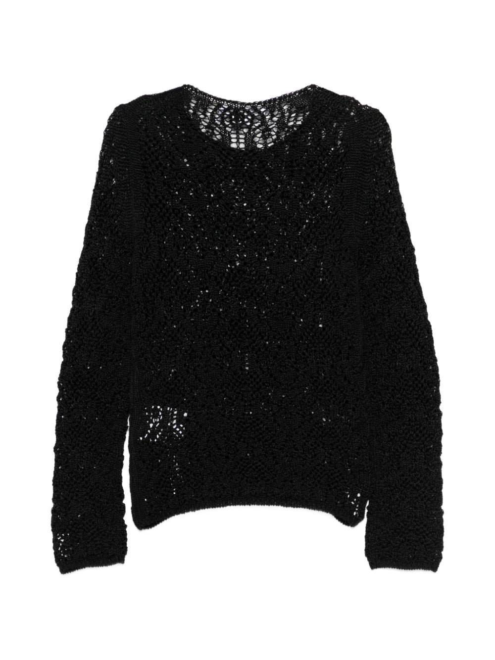 Comme Comme Women's Open-Knit Crewneck Sweater
