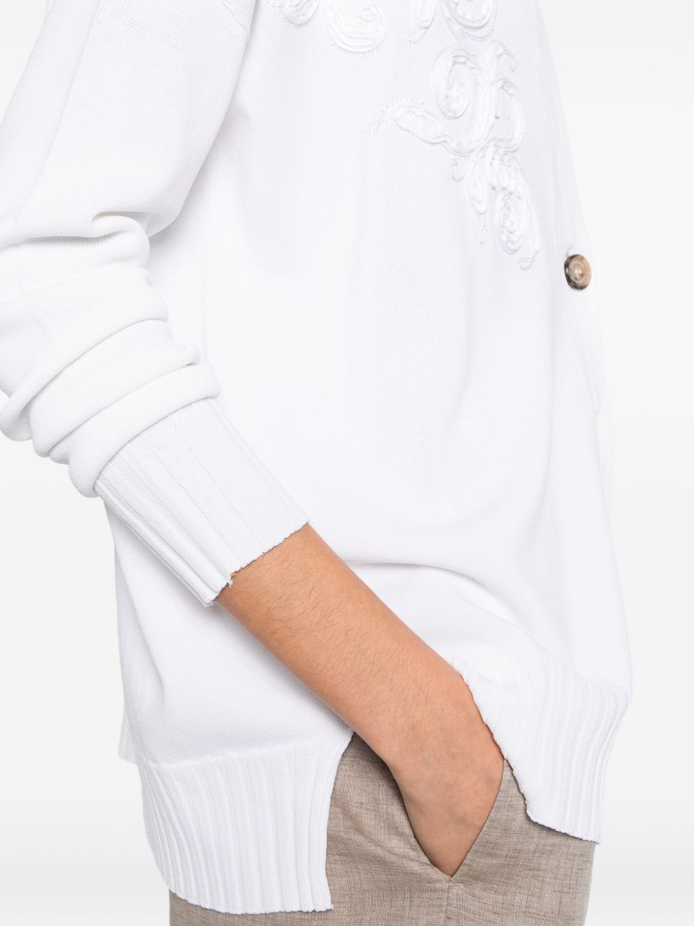 Ermanno Firenze Women's V-Neck Cotton Blend V-Necked Cardigan